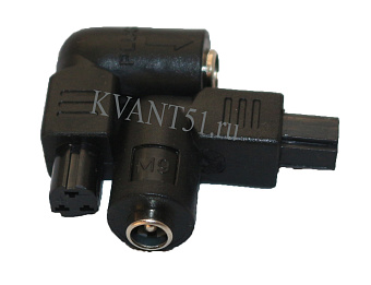 Переходник гнездо 5.5/2.5mm на гнездо 3pin угловой