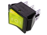 Выключатель RWB-509 ON-OFF-ON neon, 250V/15A, 6c желтый