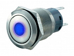 Кнопка антивандальная JH19-C3 ON-ON LED 12V, 250V/5A, 5c синяя