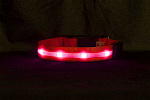 Ошейник Richi 32-34см (S) LED красный светящийся, 3 режима, 2*CR2025