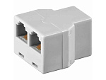 Переходник гнездо 6P4C - 2 гнезда 6P4C (RJ11)