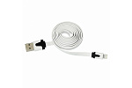 Rexant USB шт. - 8 pin (lightning/iphone) шт., 1 м, slim плоский белый