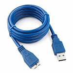 USB A 3.0 штекер - microUSB 3.0 штекер, 1.5m, синий