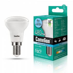 Camelion LED6-R50/845/E14 6W 4500K матовая
