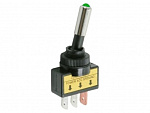 Тумблер RWC-409 OFF-ON, lamp12V, 12VDC/20A, 3c зеленый